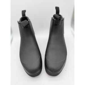 Everlane The Rain Boot Black Recycled Rubber Chelsea Lug Sole Ankle Boots 7